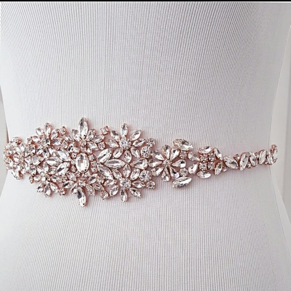 Rose Gold Wedding Applique Belt/Sash